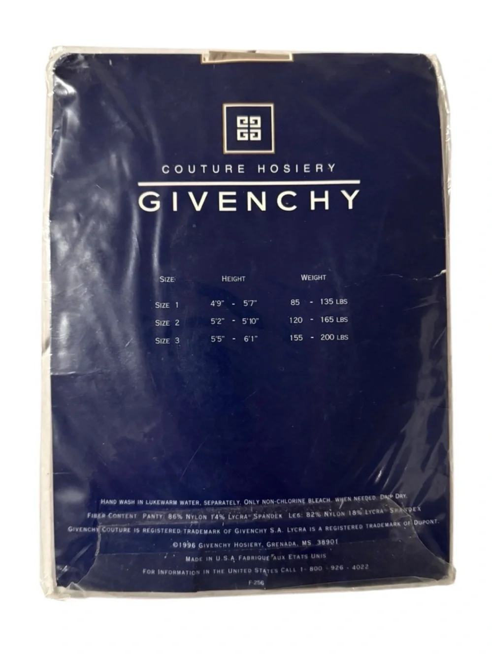 Vintage GIVENCHY Pantyhose Matte Sheer Celadon Style 505 Size 3 Control Top 1996